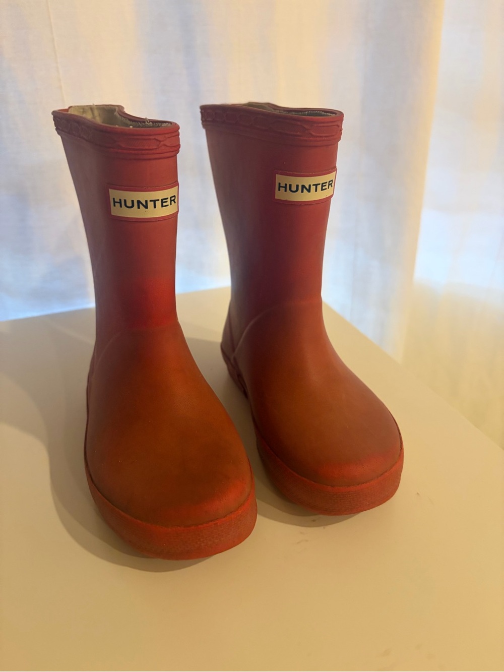 Hunter Toddler Orange-Red Rubber Rain Boots